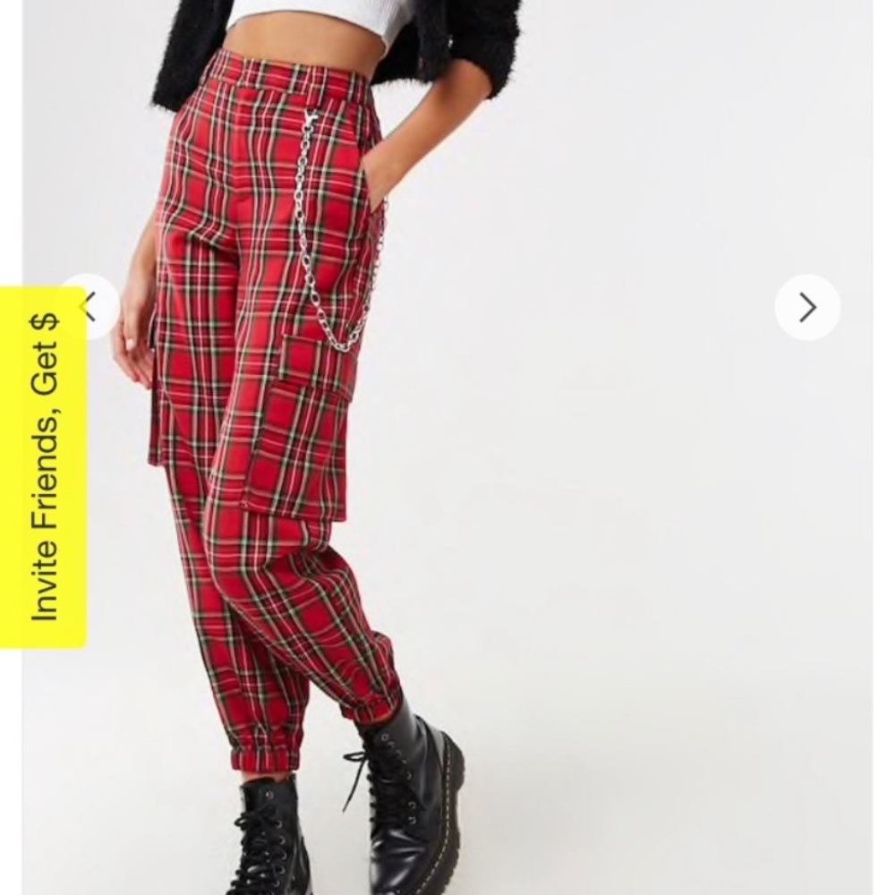 NWT! Plaid Cargo Pants